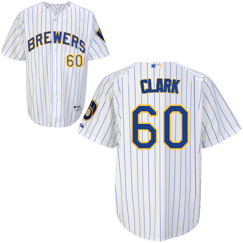 Matt Clark #60 Youth Baseball Jersey-Milwaukee Brewers Authentic Alternate Home White MLB Jersey